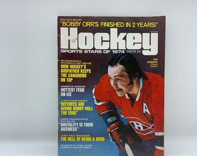 Vintage Hockey Sports Stars of 1974 Magazine, Hockey Vol. 7 No. 1 1974