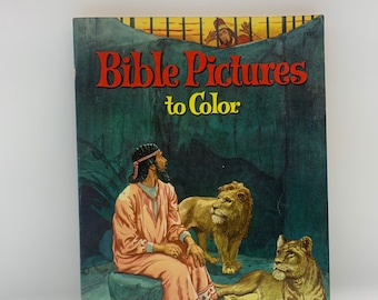 Imágenes bíblicas antiguas para colorear, libro para colorear de 1963, nuevo libro para colorear infantil de Whitman de 1963.