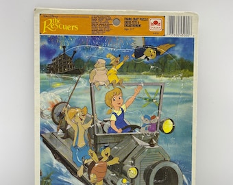 À Walt Disney Classic the Rescuers Golden Frame-Tray Puzzle, Rare 1980’s the Rescuers Frame-Tray Puzzle, The Rescuers 4510 Frame-Tray Puzzle