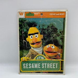 Vintage Sesame Street Ernie and Bert Frame-Tray Puzzle, Whitman Frame-Tray Puzzle Ernie and Bert, 1977 Ernie and Bert Frame-Tray Puzzle