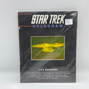 Holograma de Star Trek U.S.S. Enterprise, Red Beam Holograma de Star Trek U.S.S. Enterprise, 1991 Novo holograma de Star Trek, holograma antigo de Star Trek