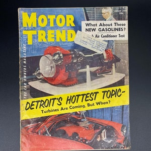 Vintage Motor Trends The Car Owners Magazine augustus 1954, Motor Trends Vol. 6 nr. 8, 1954, 1954 Motor Trend Magazine-turbinemotorkap
