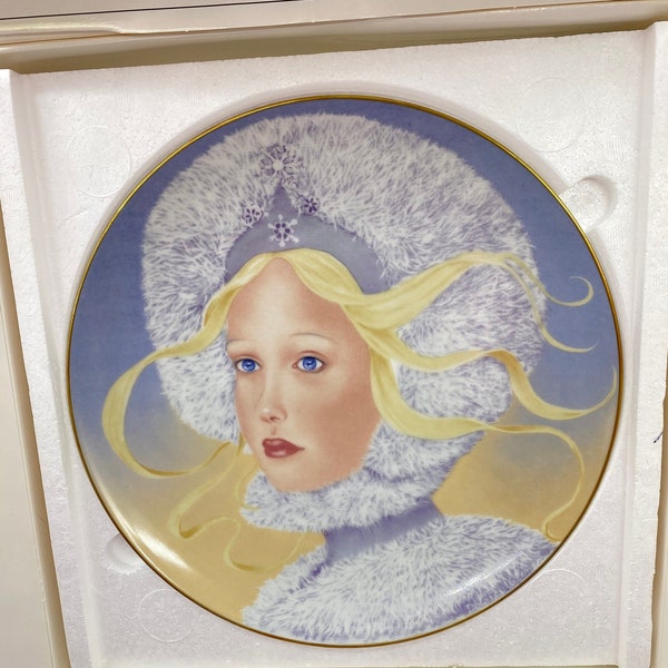 Prinzessin Schneeflocke Collectors Plate design Dolores Valenza, 1978 Princess Snowflake by Delores Valenza Limited Edition Plate Signed