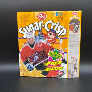 Wayne Gretzky NHLPA Sugar Crisp Cereal Box, Flattened Gretzky Sugar Crisp Box 1995, Vintage 1995 Wayne Gretzky NHLPA Upper Deck Cereal Box