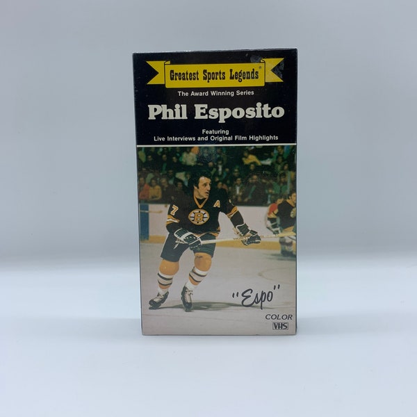 Vintage Greatest Sports Legends Phil Esposito VHS New in Package, 1985 Phil Esposito Live Interview and Original Film Highlights Hockey VHS