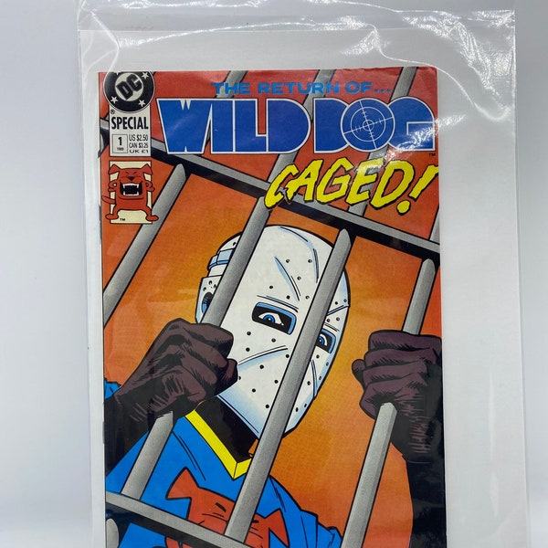 Vintage DC Comic Wild Dog, Wild Dog Caged! DC Comic 1989, Wild Dog Caged! By Collins & Beatty DC Comics, 1989 Dc Comic Wild Dog Caged Comic