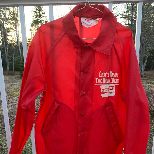 Vintage Coca Cola Classic Jacke, Cant Beat The Real Thing Windbreaker, Coca Cola Jacke für Ihn, Coke Windbreaker für Papa, 80er Jahre Coca Cola Jacke