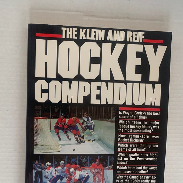 The Klein and Reif Hockey Compendium 1986, Vintage Hockey Reference Book 1986, Hockey Collectors Book, Vintage Hockey Book 1986, Hockey Book