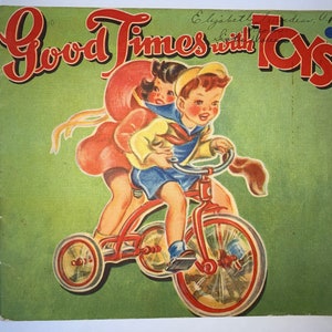 Vintage Good Times with Toys 1946 Book, 1946 Rare Children’s Book, Sam’L Gabriel Sons & Company, Soft Cover Vintage 1946 Toy Children’s Book