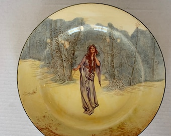 Vintage Royal Doulton Ophelia 9.5” Collectors Plate, Royal Doulton Ophelia Earthenware Shakespeare Collection 1926, Royal Doulton D3596 1926
