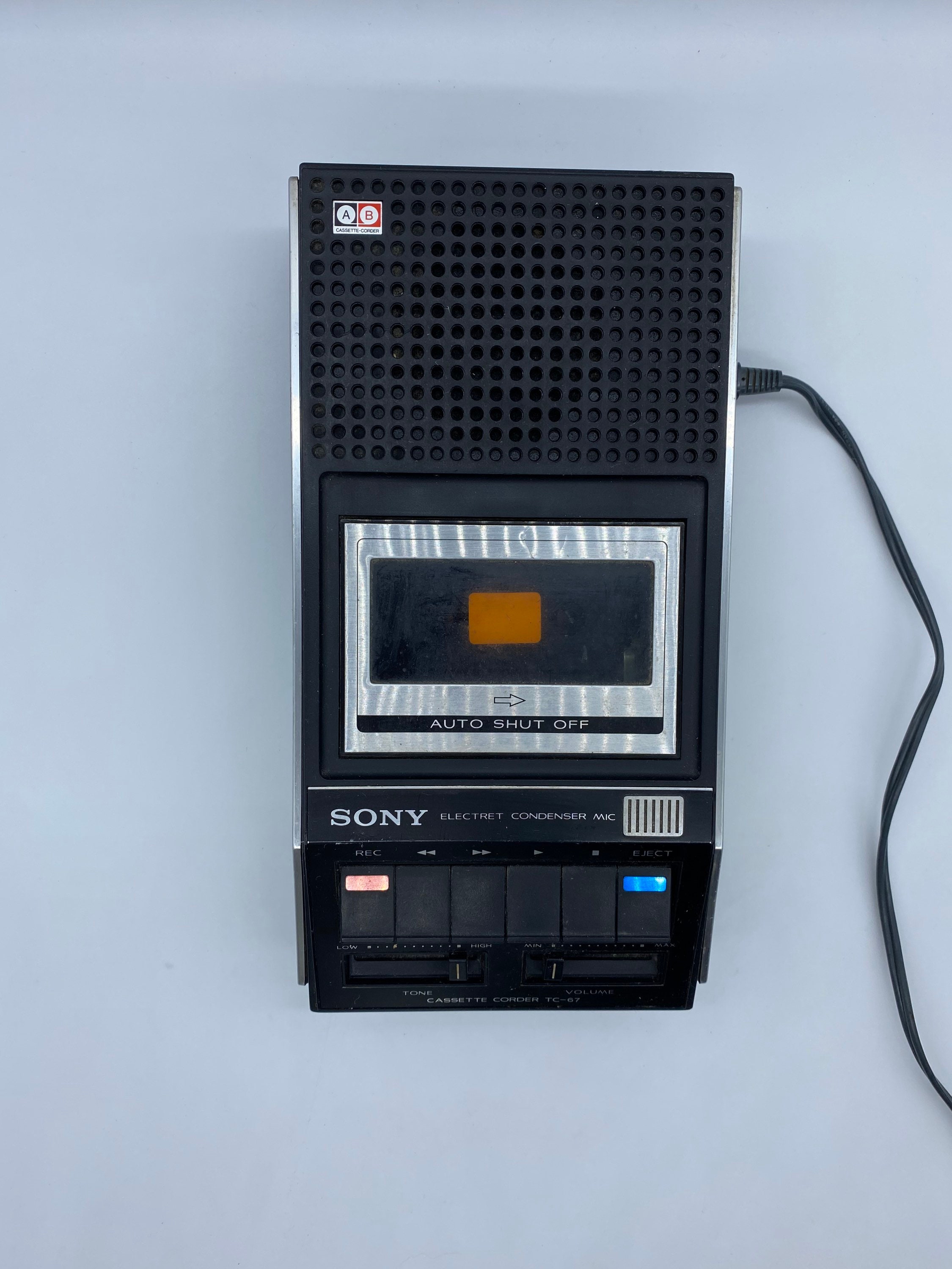 Sony Cassette Corder TC-67, Vintage Sony Portable Cassette Player
