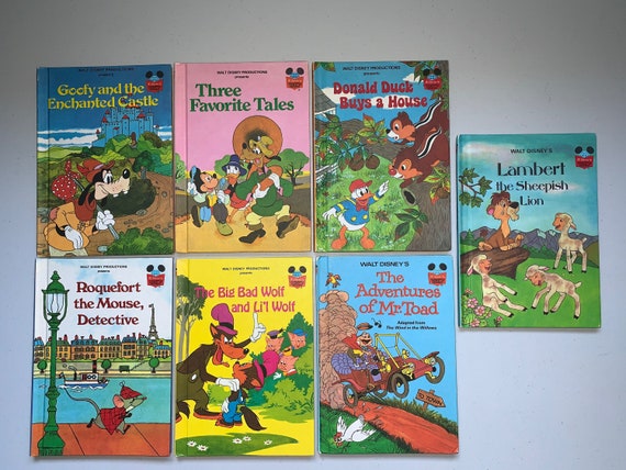 Collezione Walt Disney di 7 libri rari, libri Walt Disney degli