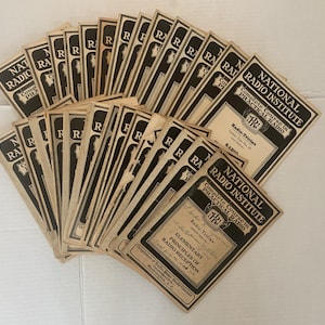 Vintage National Radio Institute Course in Practical Radio, 28 Lesson books, 1929-1931 Practical Radio Course Books, Vintage Radio Course