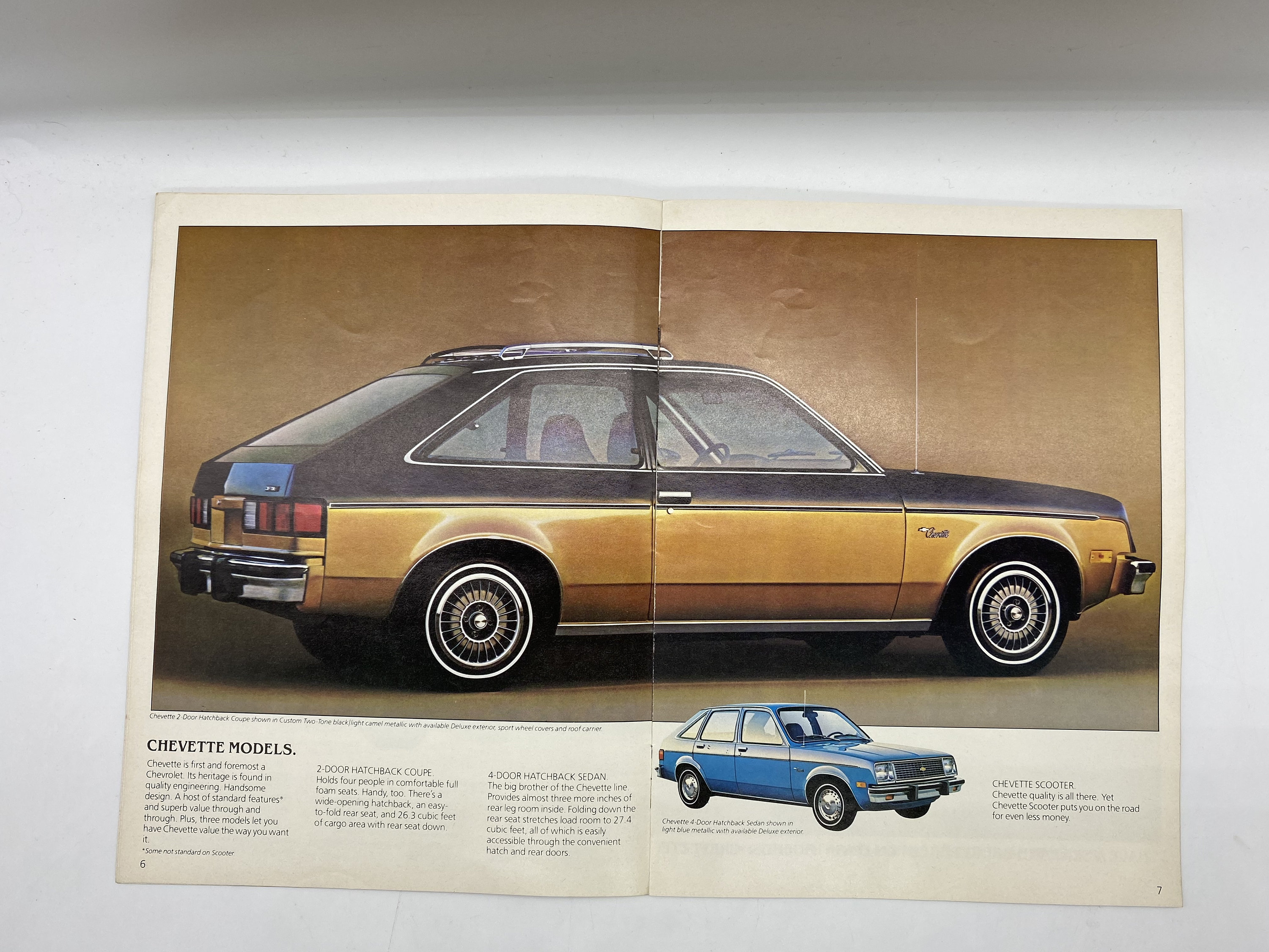 ✧ 80s ✧ 昭和レトロ喫茶 ミッドセンチュリー ベロア ベージュベルベット② The 1980 Chevette Brochure, Vintage 1980 Chevette Dealership