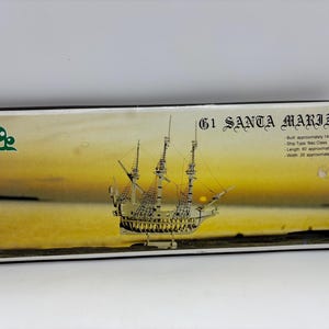 Maquette de bateau Santa Maria vintage en bois, réplique de la Santa Maria 1492 Maquette en bois, maquette de bateau Santa Maria en bois, maquette de bateau Santa Maria vintage