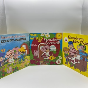 Puede incluir: Tres discos de vinilo vintage con Strawberry Shortcake. El primer disco se titula "Strawberry Shortcake's Country Jamboree". El segundo disco se titula "The World of Strawberry Shortcake" y el tercer disco se titula "Strawberry Shortcake Sweet Songs".