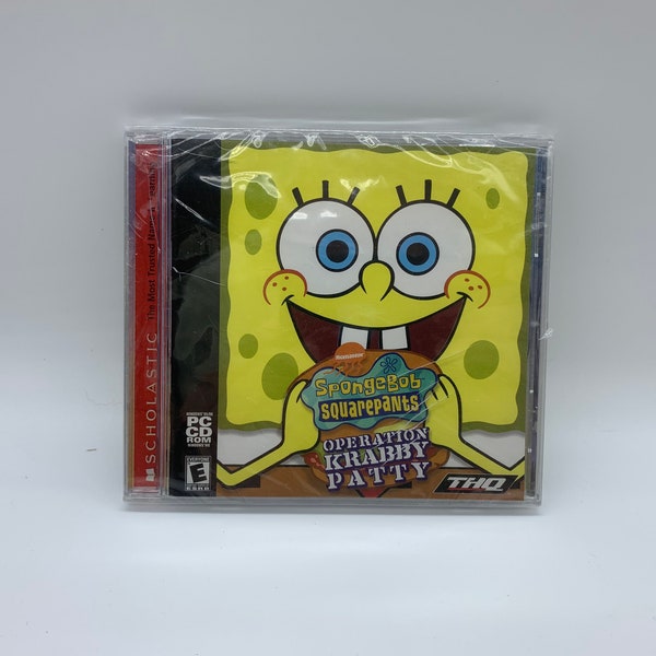 Vintage SpongeBob SquarePants Operation Krabby Patty Game Windows 95/98 PC Cd ROM Windows ME, 2001 SpongeBob SquarePants Computer Game