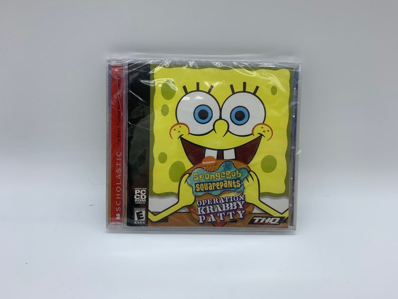 Vintage SpongeBob SquarePants Operation Krabby Patty Game Windows 95/98 PC Cd ROM Windows ME, 2001 SpongeBob SquarePants Computer Game image 1