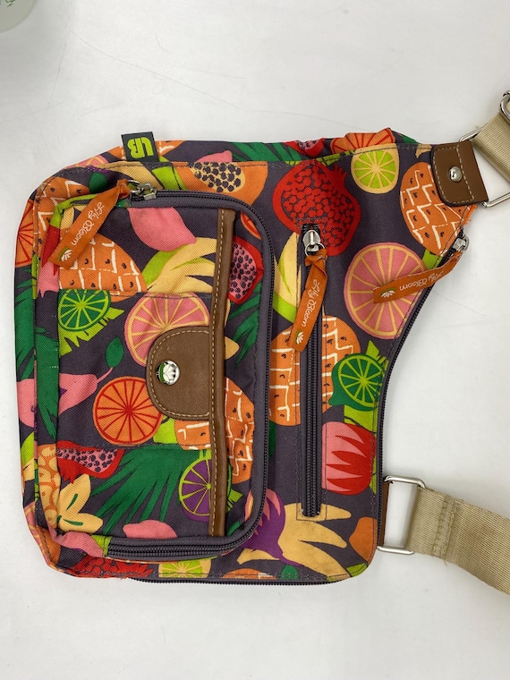 Vintage Lily Bloom Tropical 9” Crossbody Bag, Lily Bloom