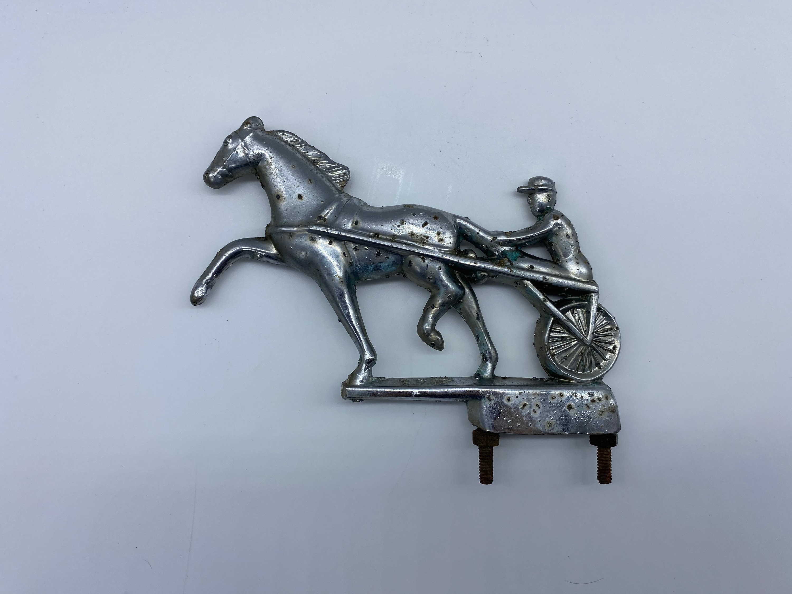 Vintage Horse and Jockey Sulkie Racer Hood Ornament Vintage Etsy