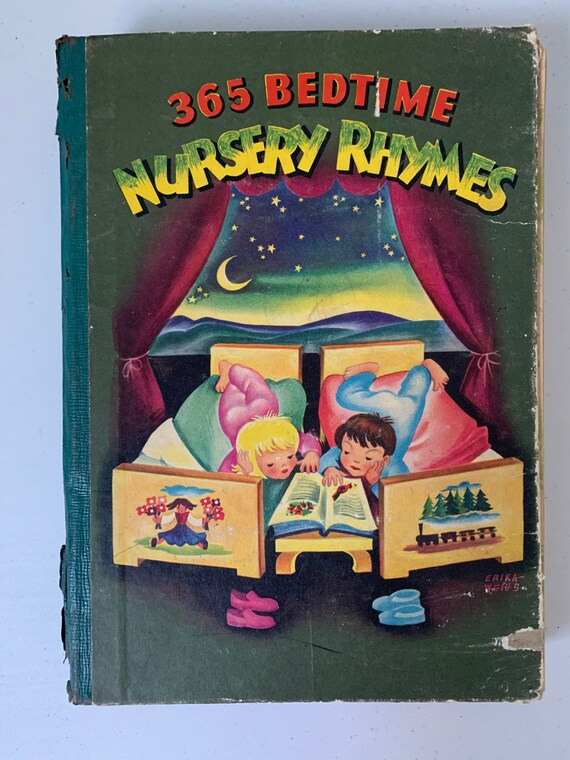 Vintage 365 Bedtime Nursery Rhymes, 1946 Whitman Publishing Company, Kids Bedtime Stories, Vintage Bedtime Stories, Vintage Nursery Rhymes