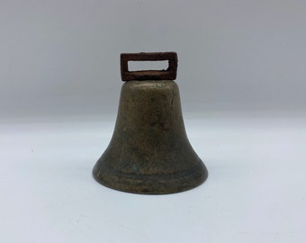 Antique Brass Bell, Small Antique Brass Bell, 3” Brass Bell, Vintage Small Brass Bell, Small Brass bell with clapper, Small Antique Bell