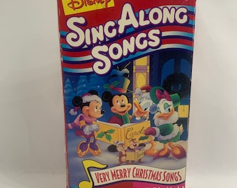 Vintage Disney’s Sing Along Songs Very Merry Christmas Songs VHS, Walt Disney Home Video Very Merry Christmas Songs, Christmas Songs VHS