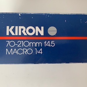 Vintage Kiron 70-210mm f4.5 Macro 1:4 Camera Lens Minolta M/MD, Accessory Size 55mm, Minolta Mount Lens with Original Box and Manuals, Kiron