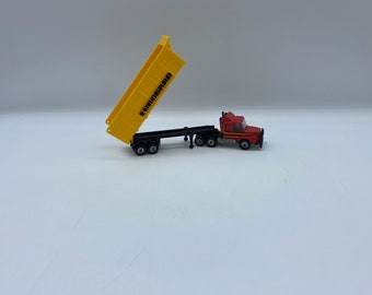 Caminhão de transporte Matchbox Eurobran vintage, reboque basculante Matchbox Scania T147, reboque basculante Matchbox Transport Eurobran, Matchbox Transport