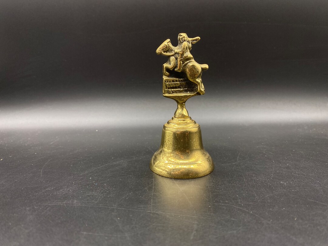 Brass Good Luck Horse and Rider Bell, 4” Good Luck Brass Bell, Horse ...