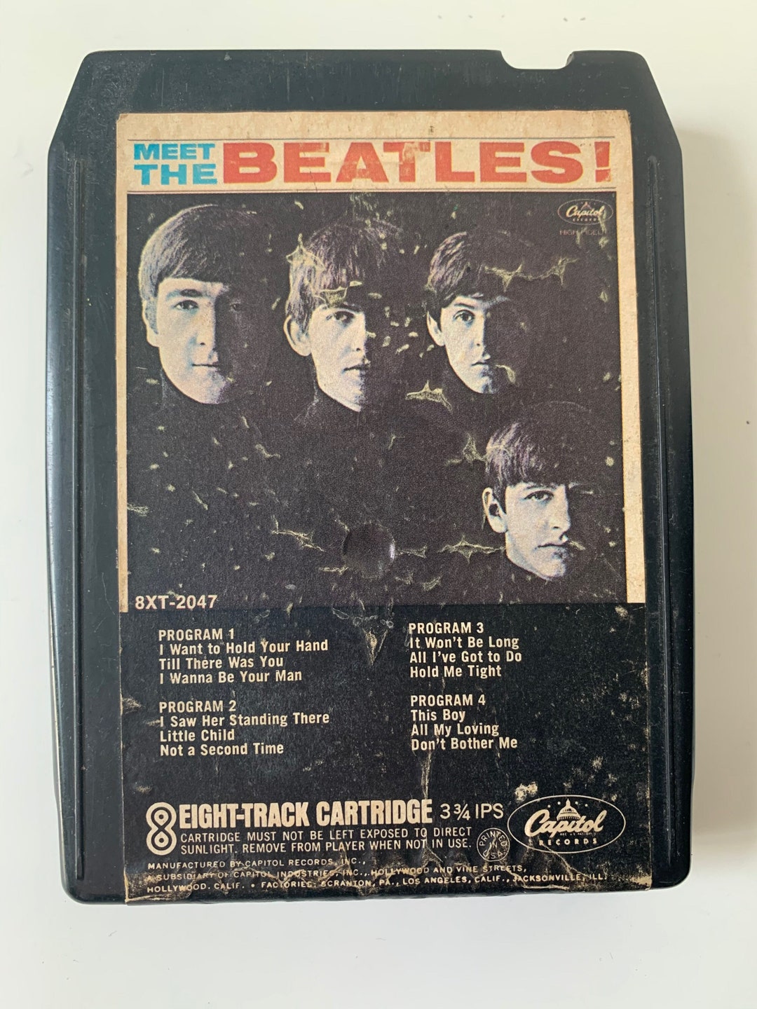 Meet the Beatles Eight Track Cartridge, Vintage Beatles 8 Track