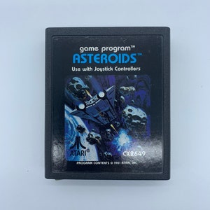 Vintage 1981 Atari ASTEROIDS Video Game, Atari ASTEROIDS CX2648 Video Game Cartridge, Vintage game program Atari ASTEROIDS, Vintage Atari