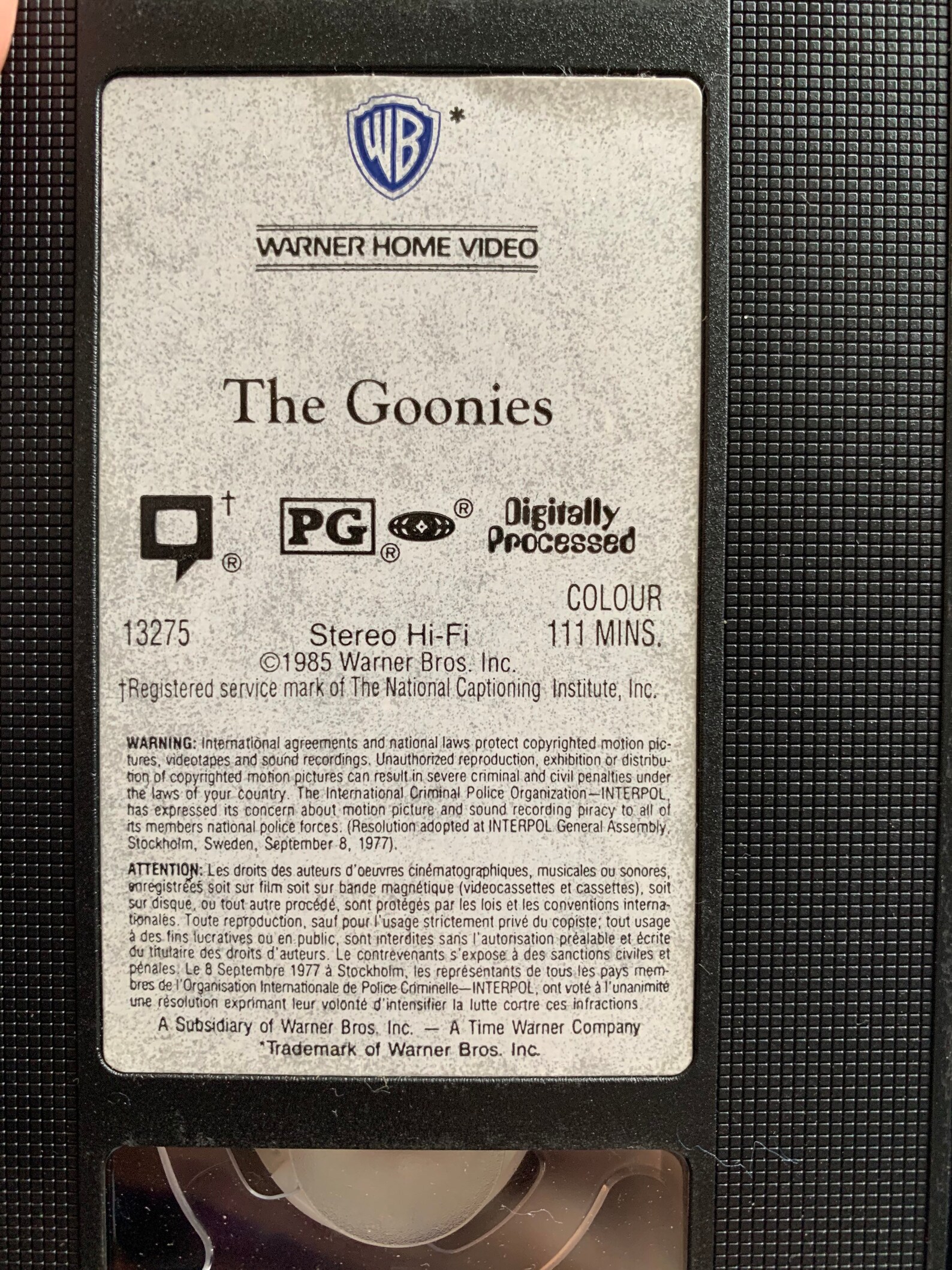 The Goonies VHS Clamshell the Goonies VHS 1994 Steven Etsy