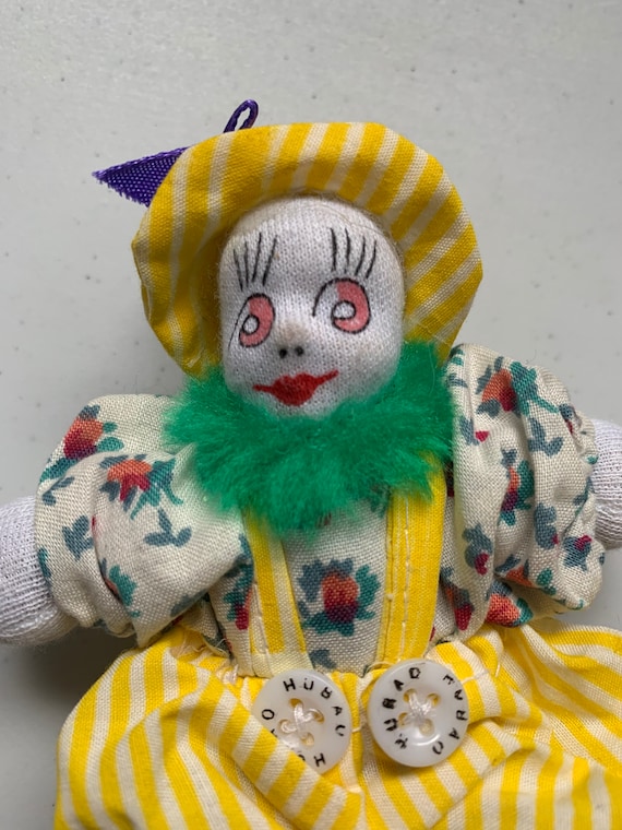 Hubao Clown Hubao Vintage Clown Doll in Yellow Stripe | Etsy