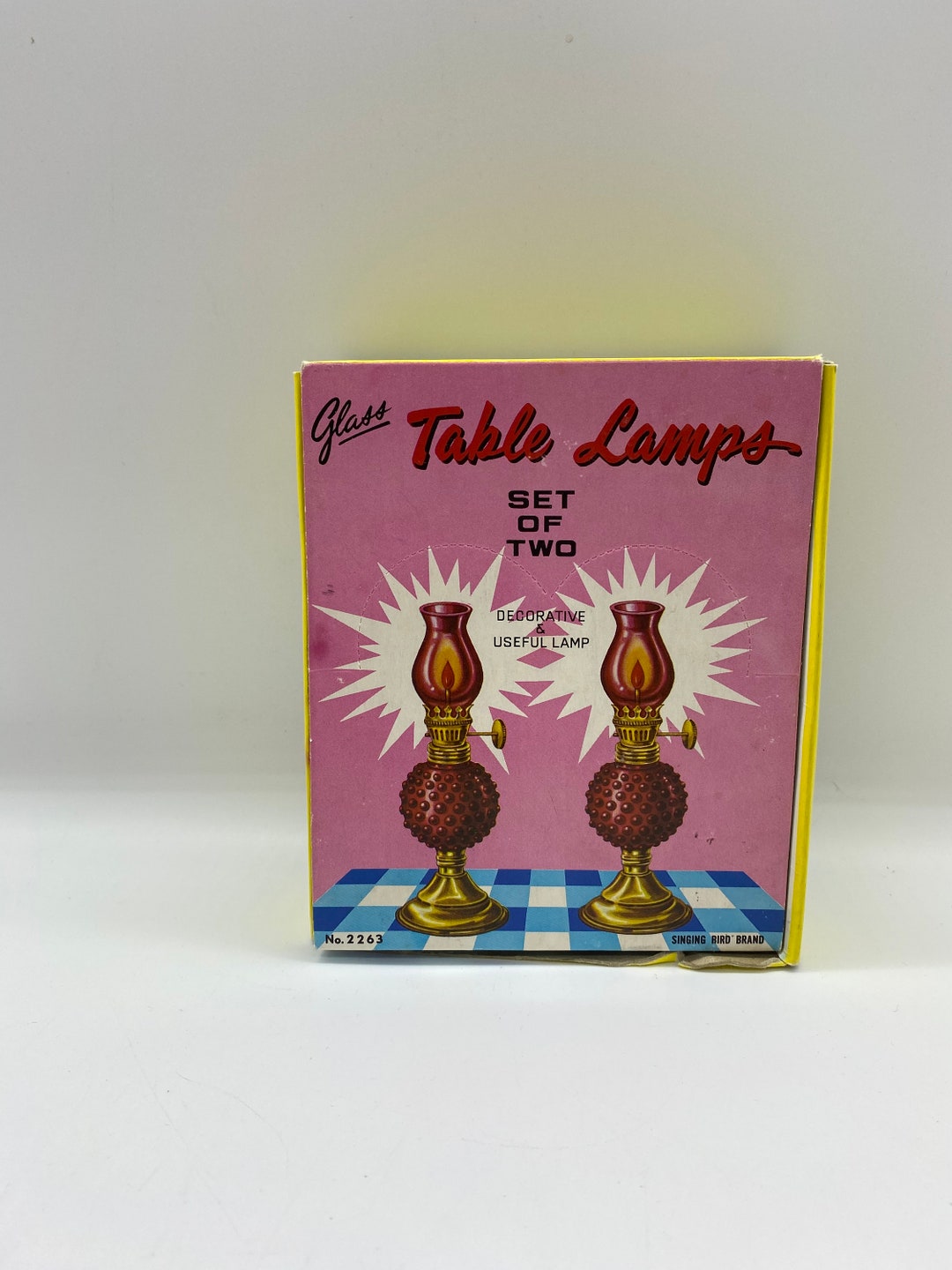 Vintage Green Glass Oil Table Lamps, Set of Two Singing Bird Brand Oil