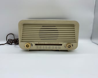 Vintage Philco Transitone Radio, Philco Model 81 Code 122 Tube Radio, Table model Ivory Philco Transitone Radio, Vintage Philco Tube Radio