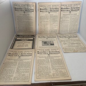 Vintage National Radio Institute Radio-Trician Service Manual 1929, 11 Service Manuals for NRI Students and Graduates, National Radio Ins
