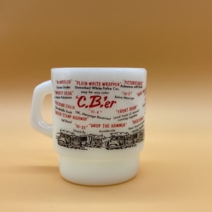 Vintage Fire King Anchor Hocking CB‘er Mug, Fire King Coffee Mug, Trucker Lingo Fire King Cup, Fire King Mug, Fire King Trucker Mug, CB Mug