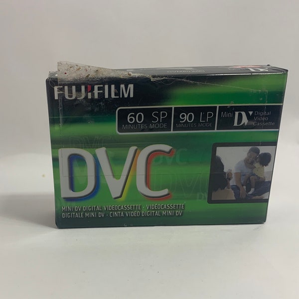 Vintage FujiFilm DVC Mini Digital Videocassette, 60 Mins sp mode, 90 mins Lo mode, New Old Stock, Vintage Fuji Mini Digital Video Cassette