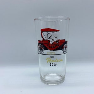 Hazel Atlas Hudson 1910 and Stutz 1914 Drinking Glass, Hazel Atlas Antique Hudson 1910 and Stutz 1914 Drinking Glass, 1910 Hudson Glass