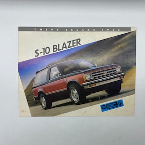 Chevy Trucks 1986 S-10 Blazer Brochure, Vintage S-10 Blazer Brochure, 1986 Chevy Blazer Sales Brochure, 1986 Chevy S10 Blazer Sales Brochure