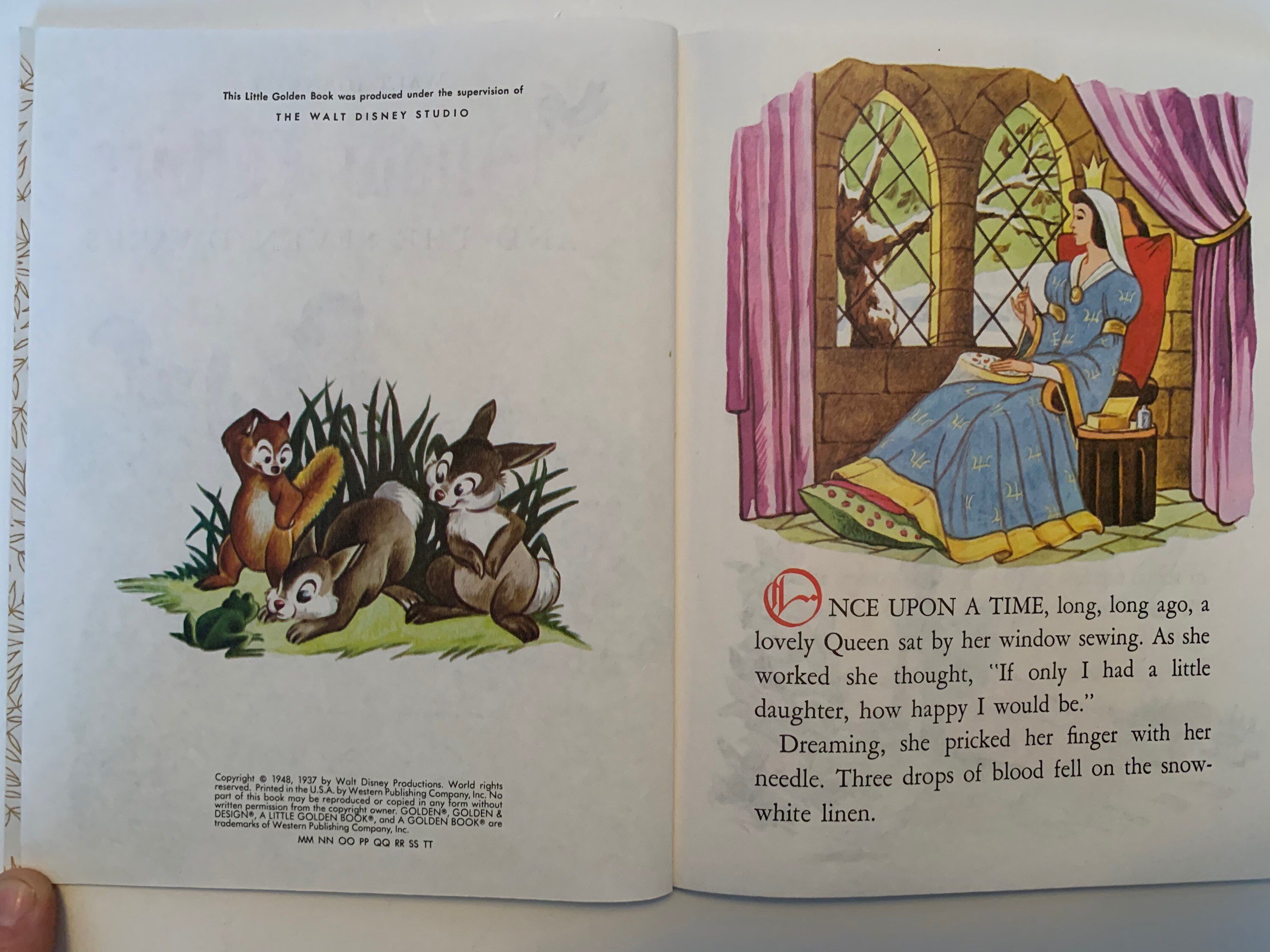 ウォルト・ディズニーの白雪姫と七人の小人 著作権1948年 A Little