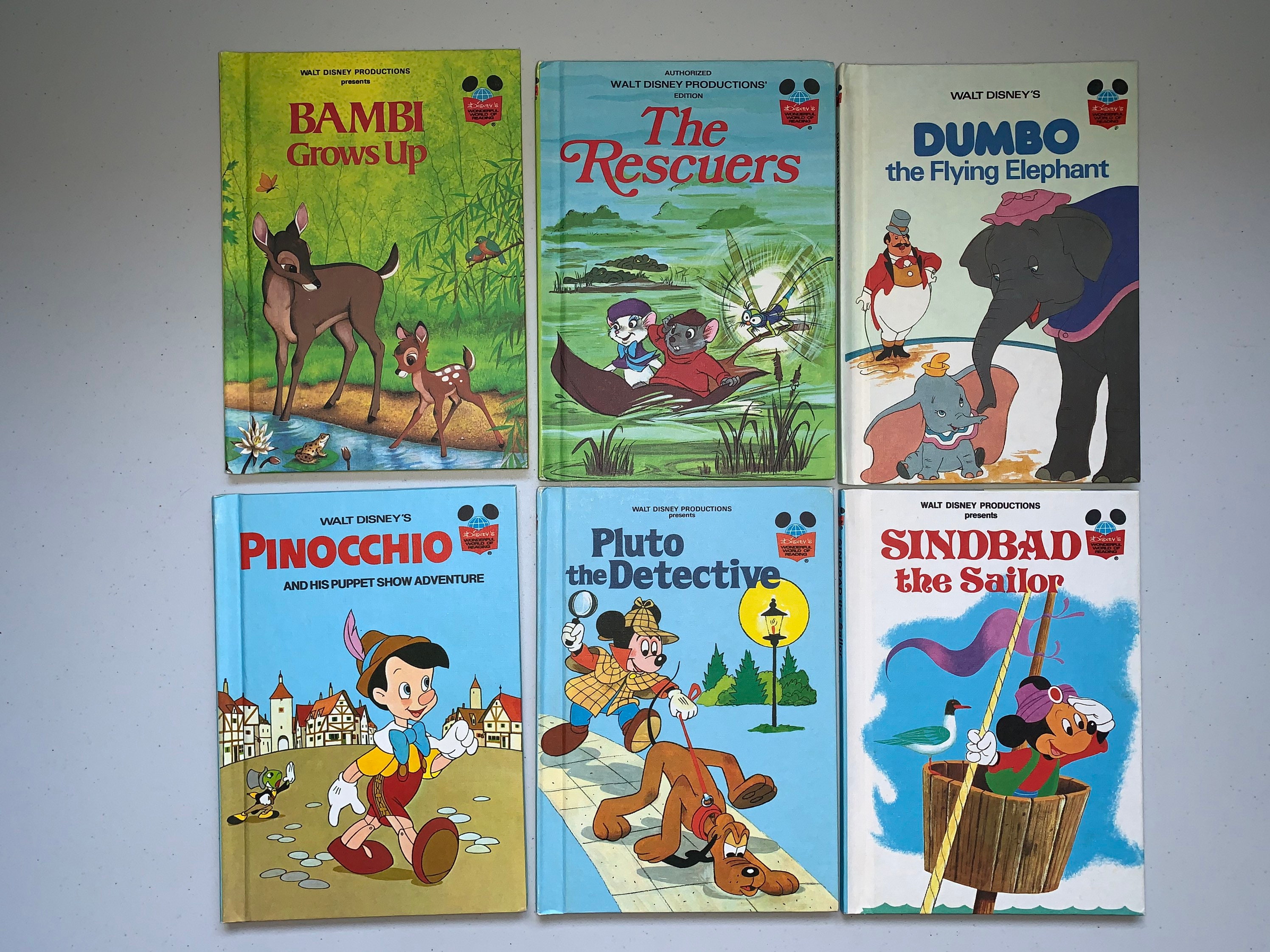 Collezione Walt Disney di 6 libri, libri Walt Disney anni '70'80, 6 libri  Disney, Pinocchio, Dumbo, The Rescuers, libri Disney vintage, Disney -   Italia