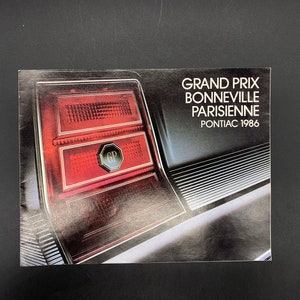 Grand Prix Bonneville Parisienne Pontiac 1986 Brochure, 1986 Pontiac Grand Prix Sales Brochure, Pontiac Bonneville Brochure, 1986 Pontiac