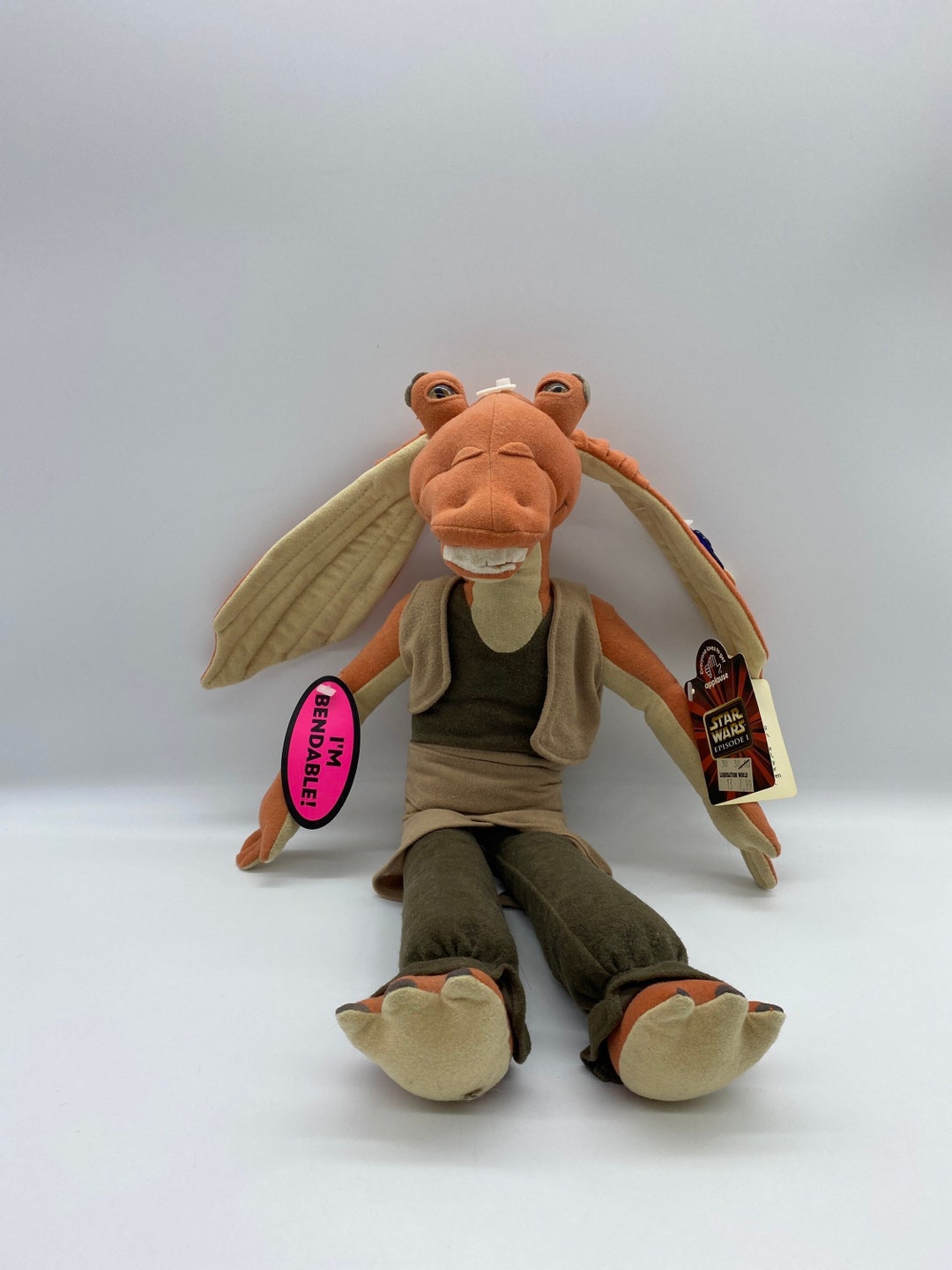 Vintage Jar Jar Binks Medium Bendable Plush Star Wars Episode Etsy