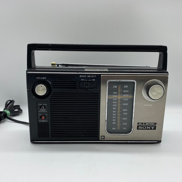 Vintage Sony AM/FM 2 Band Radio Model ICF-7270W, Sony Super Sensitive Am/Fm Radio, Sony Am/Fm Ac Battery Radio, Portable Sony 2 Band Radio
