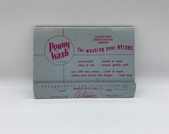 Vintage Penny Wash for washing your Nylons, Penny Wash Detergent Impregnated Papers by the creators of Whisper Nylons, NOS Penny Wash Papers