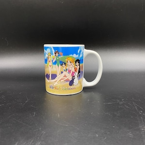Kubek Sailor Moon, rzadki 2001 Kubek Sailor Moon Naoko Takeuchi/Kodansha Toei Animation DIC Entertainment, zabytkowy kubek Sailor Moon Beach Scene