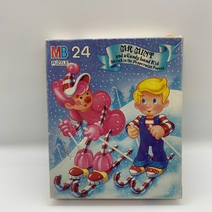 Vintage Candyland 24 Piece Puzzle, Milton Bradley Candyland Mr. Mint 24pc Puzzle, 1987 MB Puzzle, Mr. Mint Puzzle, Vintage Candyland Puzzle