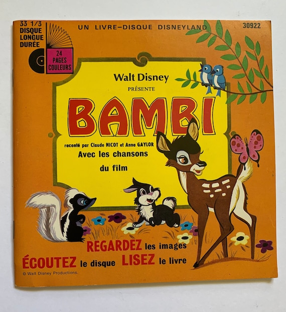 Bambi Read Along Book and Record, Walt Disney Présente Bambi